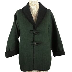 NWT Marsh landing hooded jacket/ cardigan in green herringbone size medium